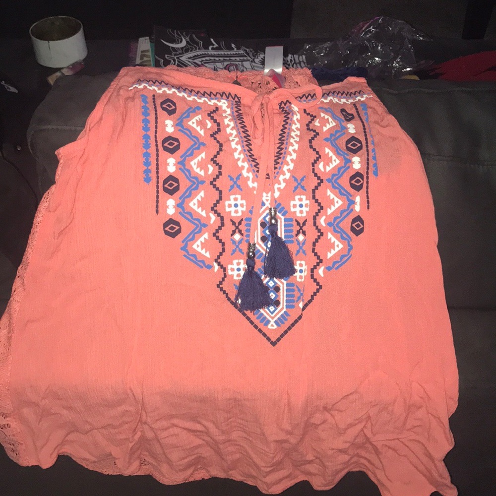 Peach pink tone tank.